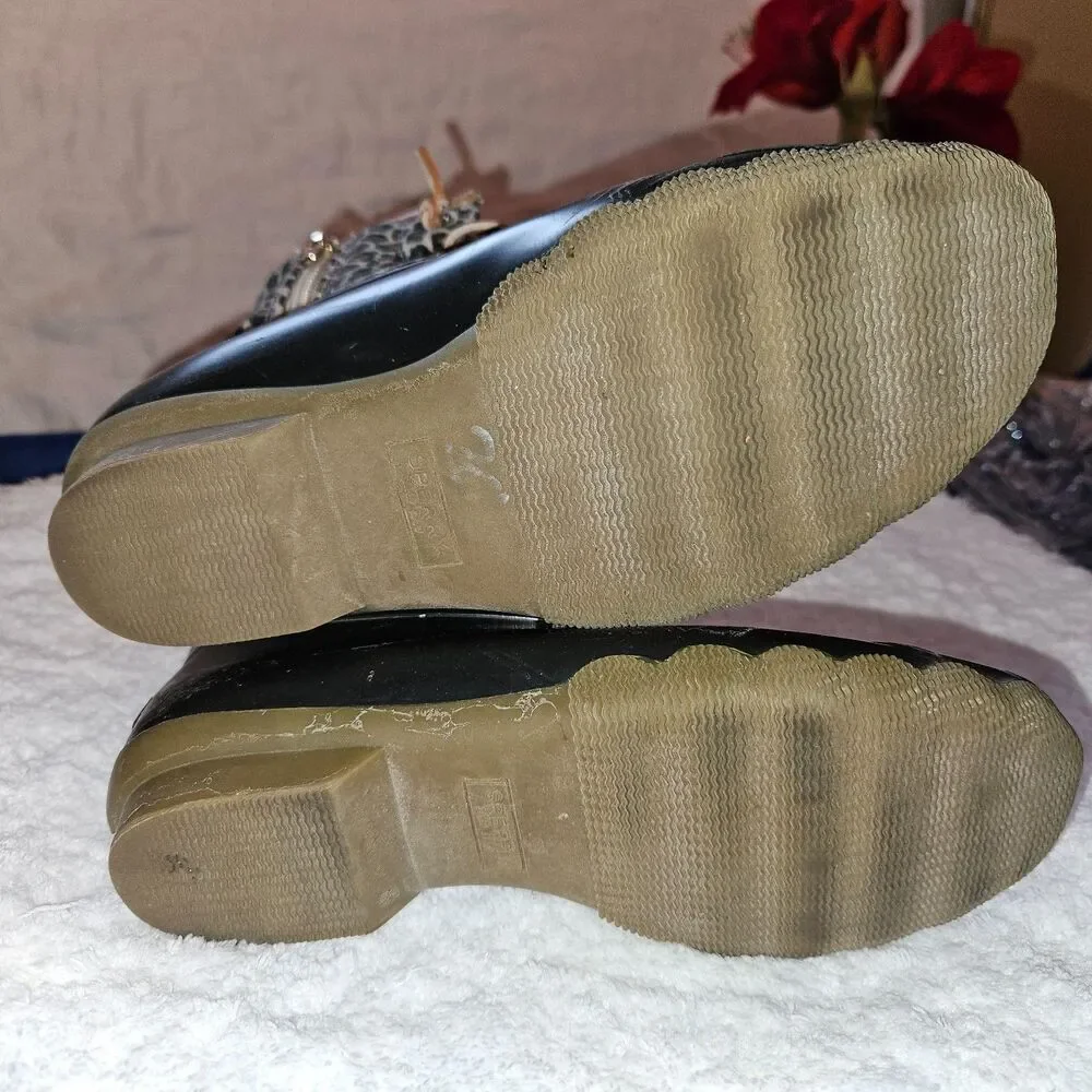 SPERRY Youth Rain Duck Animal Print Lace Up and Zip Saltwater Boot Size 4M